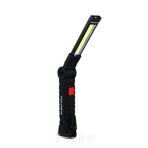 5 Mode Portable COB Flashlight Torch USB Rechargeable LED Foldable Bright Magnetic COB Lanterna Hanging Hook Lamp For Camping