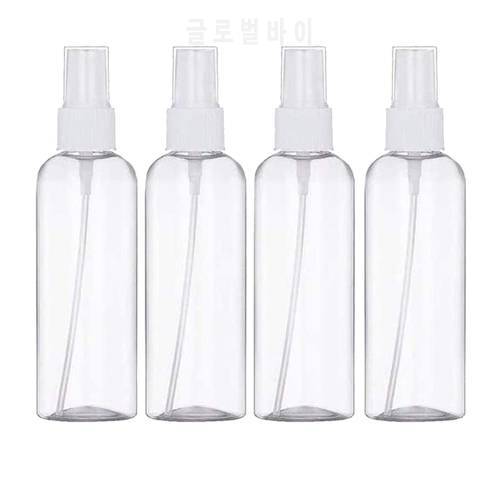 4pcs Refillable Bottles Travel Transparent Plastic Perfume Atomizer Empty Small Spray Bottle 100ml Travel Bottle Outdoor Tools