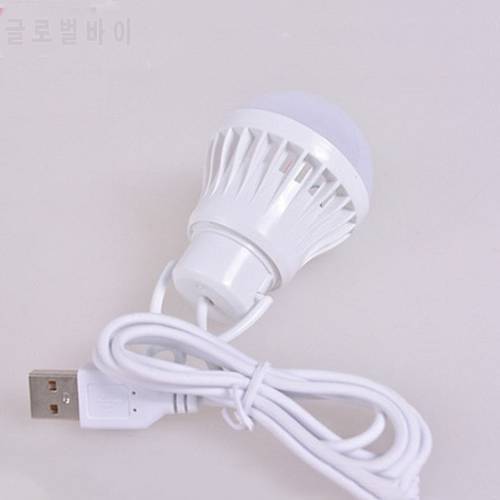 1pc 3W/5W/7W Usb Bulb Light Portable Lamp Led for Hiking Camping Tent Travel Work with Notebook Christmas for Home