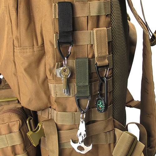 Outdoor Tactical Nylon Backpack Hanging Buckle Multitool Carabiner Military Buckle Tactical Accessories Nature Hike Key Chain