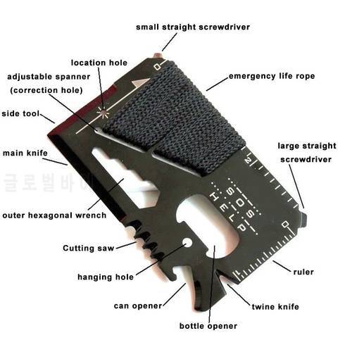 Emergency Tool EDC Credit Card Multifunctional Pocket Hunting Knife Outdoor Sports Camping Hiking SOS Survival Rescue Multitool