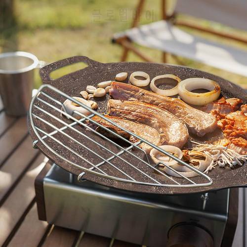 Barbecue Grid Camping Cooking Baking Net Stainless Steel Cooling Rack Wire Grid Food Rack Fire Cooking Grill BBQ Grate 화로대 캠핑용품