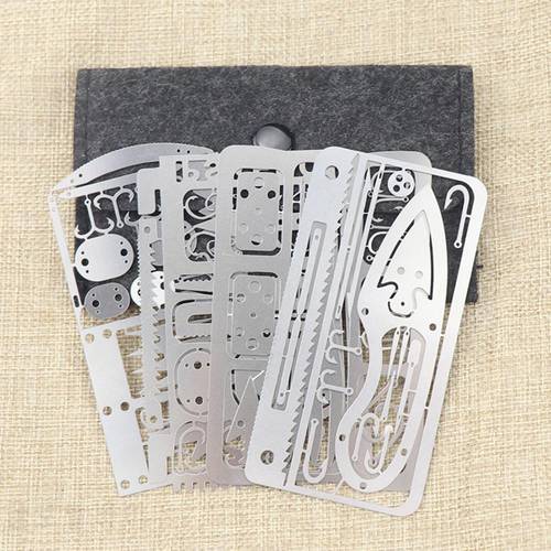1PC Outdoor EDC Stainless Steel Fishing Hook Card Portable Fishing Multifunctional Survival Tool Card for Camping Survival Card