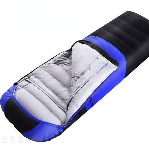1.8KG Warm White Goose Down Filled Adult Mummy Style Sleeping Bag Fit for Winter Thermal 4 Kinds of Thickness Camping Travel