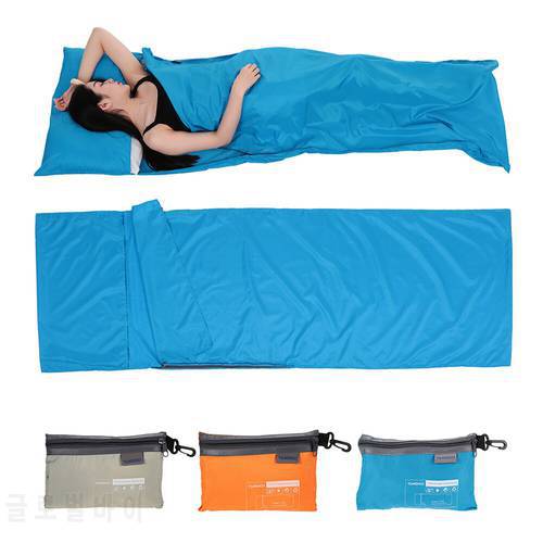 70*210CM Outdoor Travel Camping Hiking Polyester Pongee Healthy Sleeping Bag Liner with Pillowcase Portable Sleeping Bag