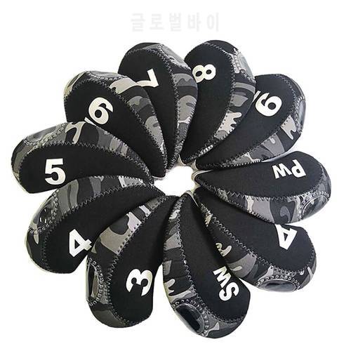 10Pcs/Pack Golf Iron Covers Set Golf Club Head Covers Headcover Waterproof Golf Club Protection