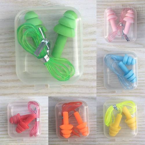 Water Sports Rope Pool Accessories Soft Silicone Noise Reduction Hearing Protection Ear Plugs Swimming Ears Protector
