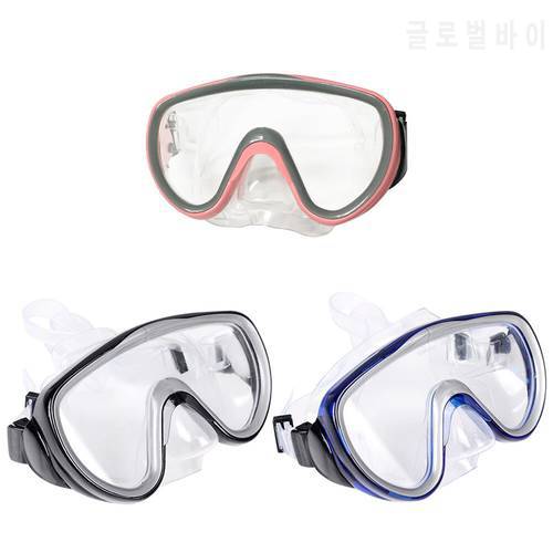 Swimming Goggles Anti-Fog Snorkel Diving Glasses Clear View Tempered Glass Swim Goggles with Adjustable Buckle
