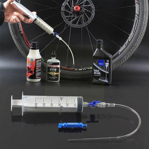 RISK Bicycle Tubeless Tire Liquid Injection Tool Tire Tubeless Sealant Injector Syringe Rubber Hose Kit For MTB Bike Repair L2F6
