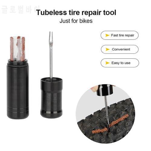 Bicycle Tire Repair Tool Stainless Steel Top Fork Tubeless Rubber Strip Portable Vacuum Tyre Puncture Repairing Quick Repair