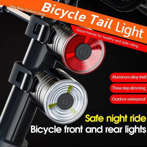 Bicycle Taillight Aluminum Alloy Helmet Night Riding Warning Light Mountain Bike LED Headlight Rear Light Bicycle Accessories
