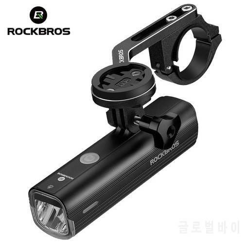 ROCKBROS 1000 Lumen Bike Front Light Rainproof USB Bicycle Headlight LED 4500mAh Alloys MTB Flashlight Cycling Lamp Accessories