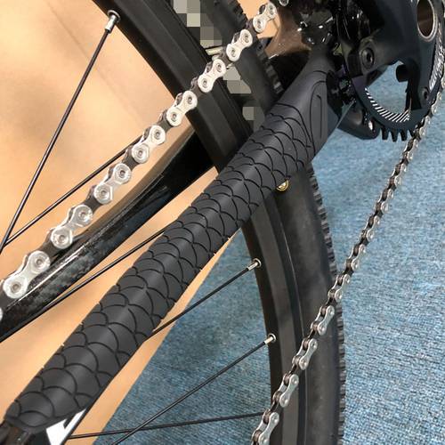 Bicycle Chain Protector Black Carbon Fiber Cycling Frame Chain Stay Posted Protector MTB Chain Care Guard Cover Bike Accessories