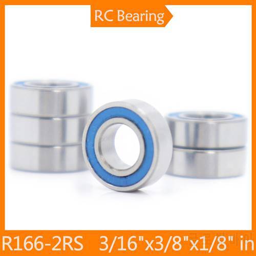 R166-2RS Bearings Blue Sealed 4.7625*9.525*3.175 mm ( 6 PCS ) R166RS Shaft Ball Bearing R166 Parts For Hobby RC Car Truck