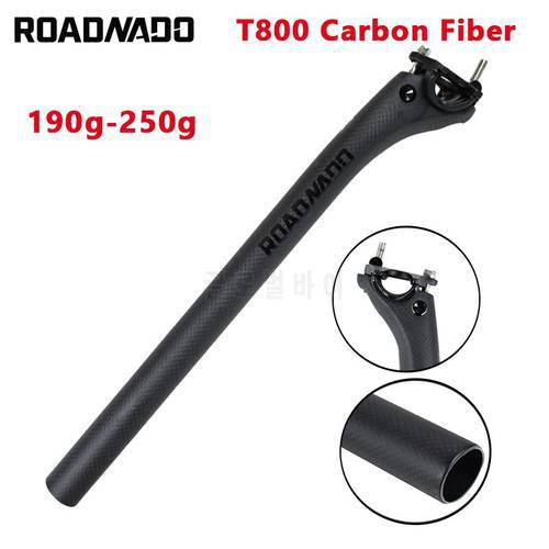 Carbon Fiber Bicycle Seat Post Offset Mountain Road Bike Seat Tube Matte MTB Seatpost 350/400mm 27.2/30.8/31.6mm Cycling Parts