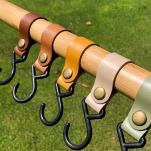 Outdoor Camping Leather Hook S Type Kitchenware Finishing Hook Kitchen Pot Pan Hanger Clothes Storage Rack Tool Kitchen Tool