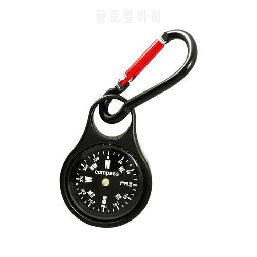 Portable Zinc Alloy Carabiner Multifunctional Compass Key Ring Hanging Buckle Hook for Hiking Camping Hunting Survival Tool