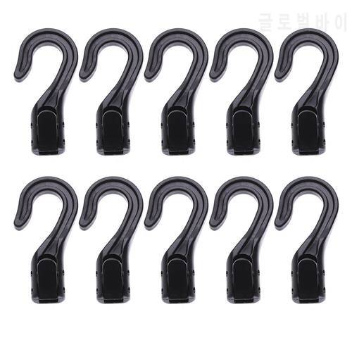 10 Pcs Plastic Rope Buckle Open End Cord Straps Hooks Snap Boat Kayak Elastic Ropes Buckles Camping Tent Hook Outdoor Tool