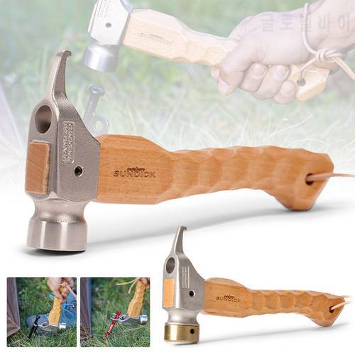 Camping Hammer Stainless Steel Copper Outdoor Camping Tent Stake Mallet with Stake Puller Grond Nail Hammer Camping Accessories