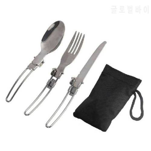 Folding Knife Spoon Stainless Steel Cutlery Set Combination Fork and Fork Cutlery Cutlery Tableware Camping Equipment Hiking