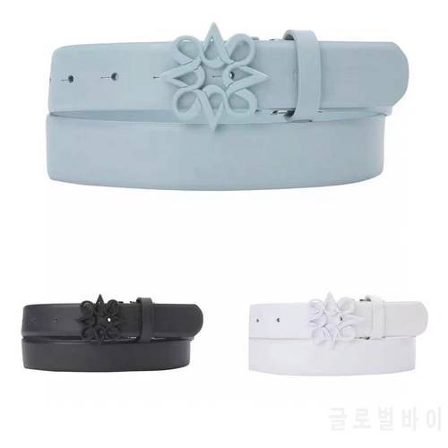 Ladies Golf Belt Top Layer Leather Casual Sports Belt Solid Color Versatile Golf Buckle Belt with Gift Box