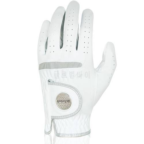 1pc Men&39s Golf Glove Left Hand Micro Soft Fabric Breathable Golf Gloves With Magnetic, Marker Replaceable, White Gloves