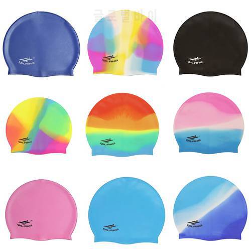 2022 Swimming Cap Silicone Women Men Waterproof Plus Size Colorful Adult Long Hair Sports High Elastic Adults Swim Pool Hat