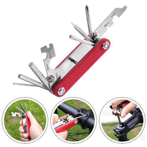 Folding Bicycle Tire Repair Tool Multi-function Repair Combination Tool Outer and Inner Hexagonal Tire Pry Bar Spoke Wrench