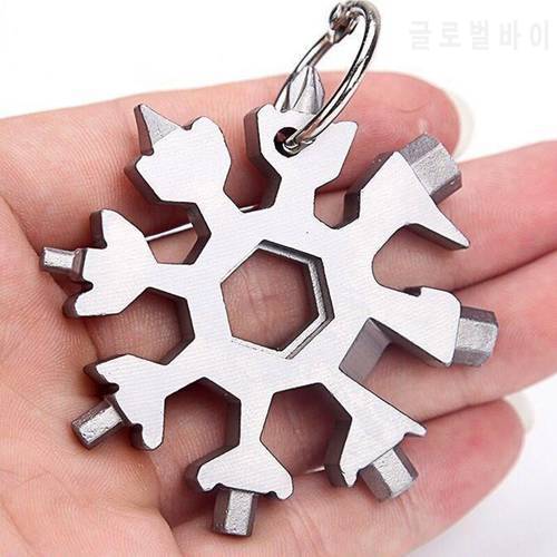 Multifunctional Snowflake Wrench Octagonal Shape Multi Purpose Outdoor Portable Tool 18 in one Multifunctional Wrench With Ring