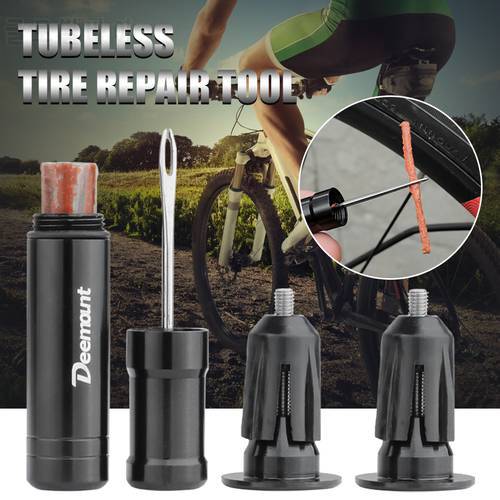 Bicycle Tubeless Tire Repair Tool Tyre Drill Puncture Urgent Tire Repair Kit with Rubber Stripes Handlebar Plug Bike Accessories