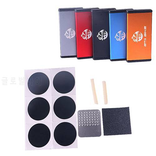 Bike Tire Repair Kit Bike Tools Inner Tire Patch Repair Tool Cycling Tire Patches Set With Aluminum Alloy Box Bicycle