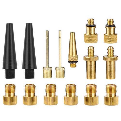 10/15pcs Metal Bike Wheel Tire Valve Adapters Cap Inner Tubes Pump French to US Tyre Parts Cycling Accessories