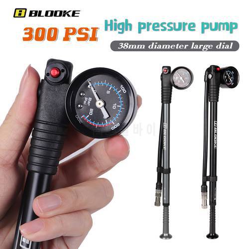 BLOOKE Portable 300PSI High-pressure Air Pump With Gauge Suitable For Bicycle Rear Shock Or Fork Suspension Or Tire