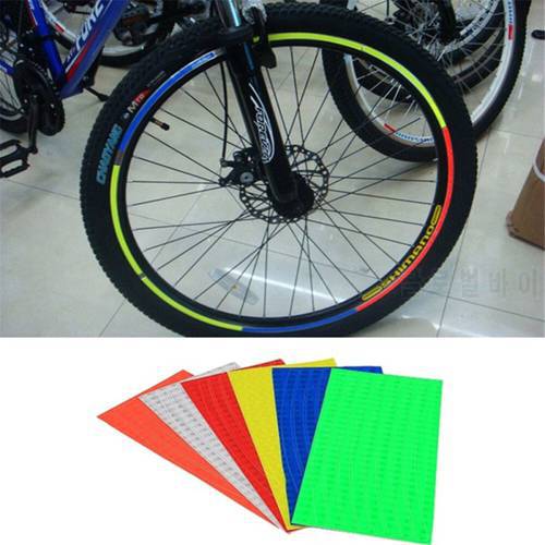 Bike Tire Reflective Sticker Wheel Spokes Tubes Strip Safety Warning Light Reflector Sticker 21.5*10.3*0.2cm Bicycle Accessories