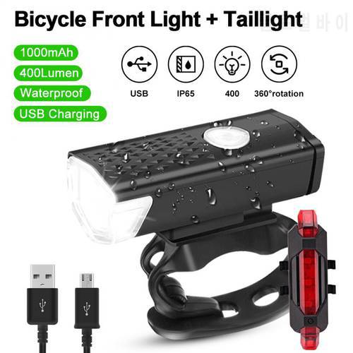 Bicycle Front Light USB Rechargeable MTB Road Mountain Bike Headlight Cycling Flashlight Bike Lantern Lamp Bicycle Accessories