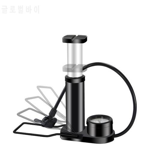 Bicycle Pump With 160PSI Gauge Aluminum Alloy Foot Pedal Inflator External Hose MTB Bike Tire Air Pump For Basketball RR7070