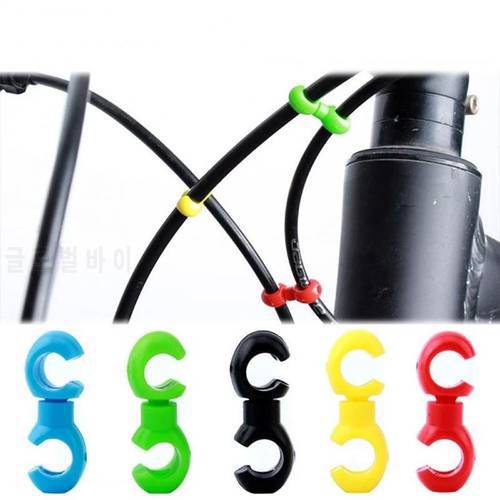 10PCS Plastic S Style Clips Buckle for Bicycle MTB Brake Gear Cable Hose Guide Bike Cross Line Clip