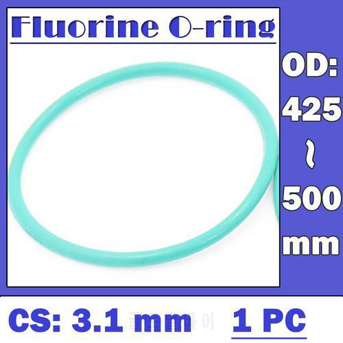 CS3.1mm FKM Rubber O RING OD 425/430/435/440/445/450/455/460/500*3.1 mm 1PC O-Ring Fluorine Gasket Oil seal Green ORing