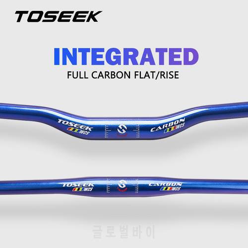 TOSEEK WCS Dazzle Blue Carbon Fiber Handlebar MTB Bicycle Handlebars for Stem 31.8mm Bike Bars Parts 580mm - 760mm
