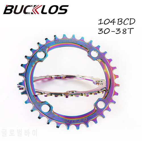 Narrow Wide Bike Chainring 104BCD MTB Crankset Aluminum Alloy plating Chainwheel 30-38T Oval Round Crank Set Road Bicycle Parts