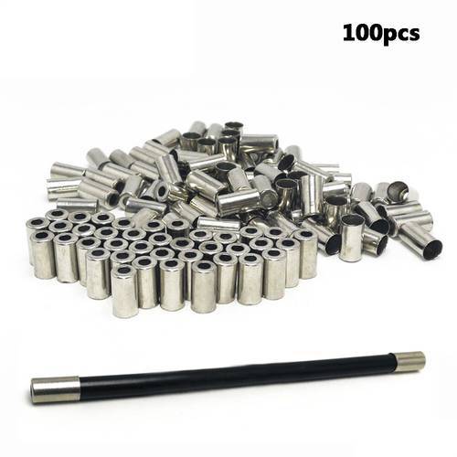 50Pcs/Lot Silver Bicycle Mountain Bike Riding Parts Shifter Cycling Accessories Cord End Covers Brake Line Cap Cable Caps