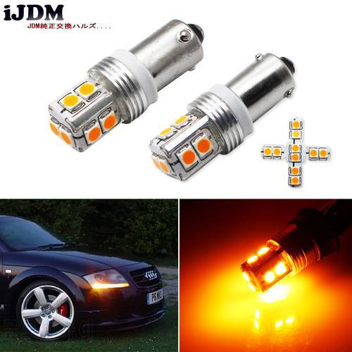 iJDM Canbus Error Free 10SMD-3030 H21W BAY9s LED For car Reverse Lights or Parking Lights, License Plate Lights,Amber yellow