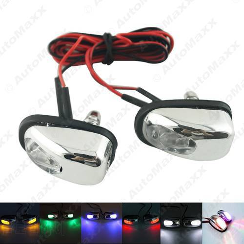 FEELDO 2pcs Car Universal Chrome Hood Windshield Washer Jet Nozzle Spray With LED Light 6 Colors for Choice AM3962