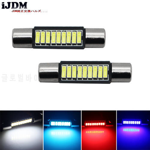 2pcs Xenon White Extremely Bright 9-SMD 29mm 6614 LED Replacement Bulbs For Car SUV Truck Sunvisor Flips Vanity Mirror Lights