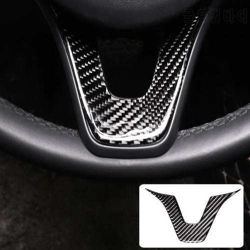 Carbon Fiber Steering Wheel Decal Decoration Cover Trim For Mercedes Benz CLA GLA GLE GLC A B C E Class Car Interior Modified
