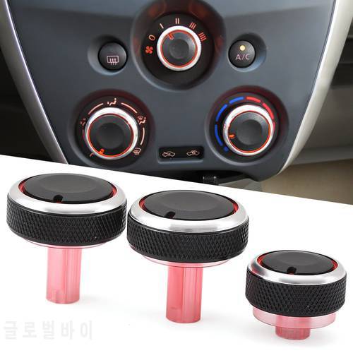 3pcs/set Car styling Air Conditioning heat control Switch AC Knob car accessories for Nissan new Sunny March