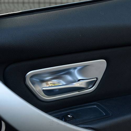 4pcs ABS Chrome Interior Door Handle Bowl Trim Cover Sticker For BMW 3 4 Series f30 f32 f35 316i 318i 320li 2013-2017 Accessory