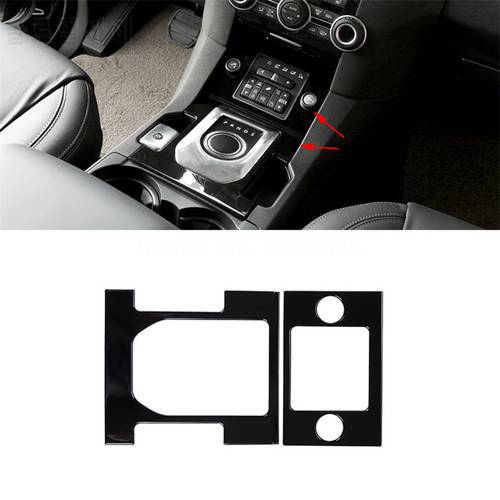 For Land Rover Discovery 4 LR4 2010-2016 Car-Styling ABS Gloss Black Center Console Gear Shift Frame Cover Trim Accessories