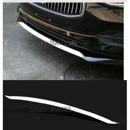 For Volvo S90 2016 2017 2018 stainless steel Front bumper lips cover trim strips Car Styling Accessories 1pcs