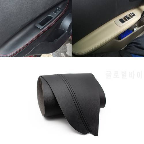 4pcs Door Handle Panels Armrest Microfiber Leather Covers Protection Trim For Nissan Qashqai J10 2007 2008 2009 - 2014 2015